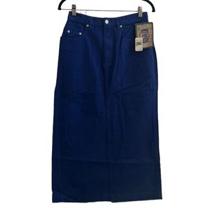 NWT Memphis Dungaree Dark Cobalt Jean Vintage Maxi Skirt